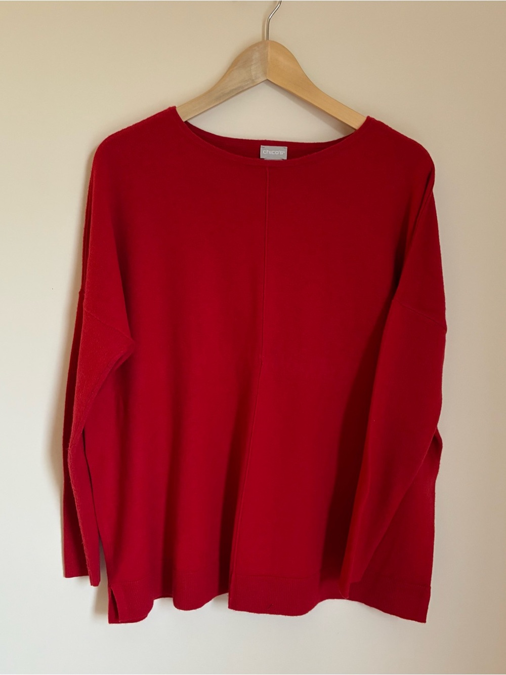 Chico's Vibrant Red Crewneck Sweater